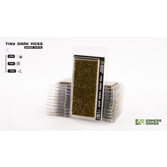 Gamers Grass Dark Moss – 2 mm (Tiny) | 500 miniaturowych kępek mchu do modeli